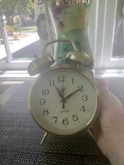 Vintage Antique Big Mechanical Alarm Bed Side Clock 