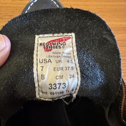 Women’s 6 Inch Red Wing Mock Toe, Black Leather Boots