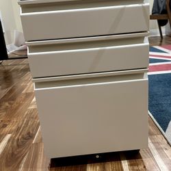 White Rolling Filing Cabinet 