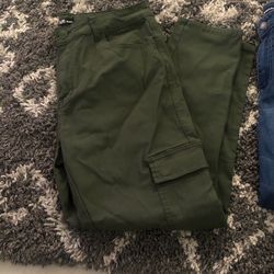 Green Pants Size 18 (stretchy Material), Jeans Size 16P