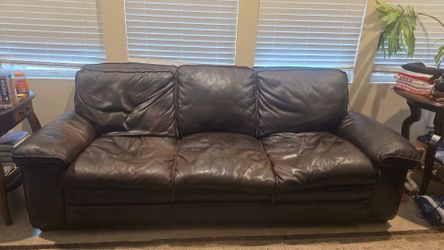 Brown leather couches one 2 seater one 3 seater