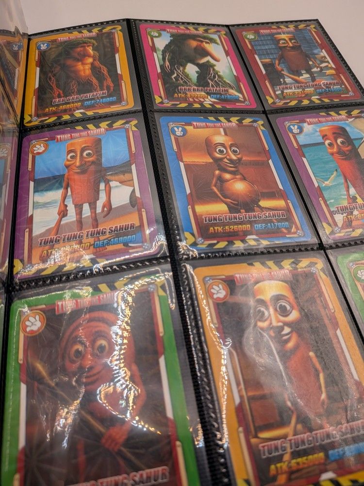 NEW Tun Tung Brain Rot Trading Card Set (201 Cards) In Black Binder