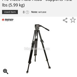 Manfrotto 3182 Lightweight Professional Video Tripod Legs (Black) with 75mm Half Ball and 3460 (503) Pro Video Fluid Head 