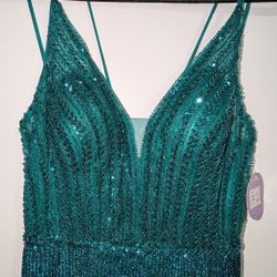 Brand New Rashawn Rose Prom / Wedding Gown – Size XS - Green Emerald