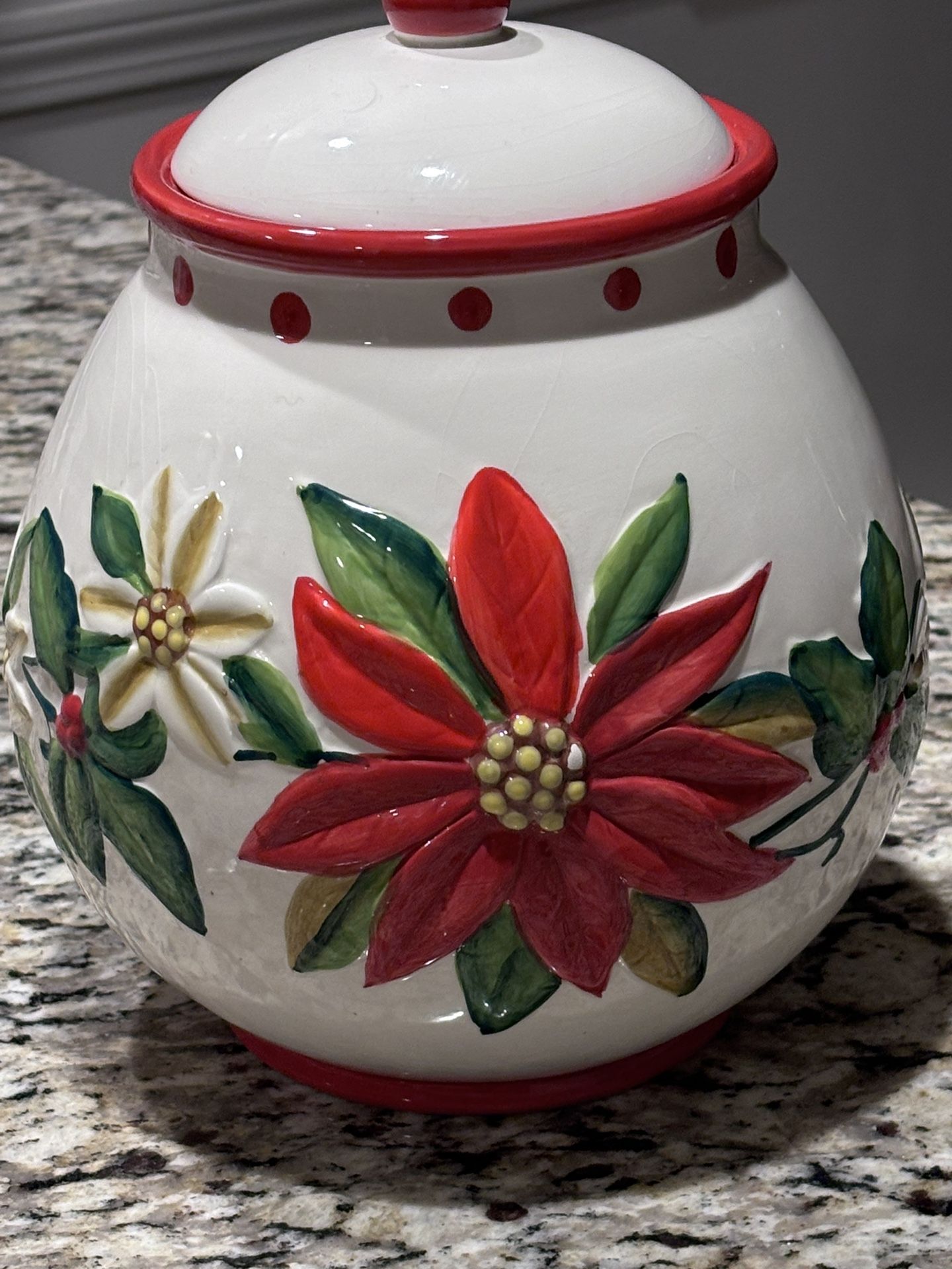 Large winter Cookie Jar