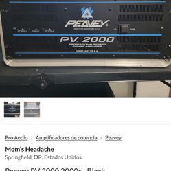 Peavey Over 2000 Professional Steorio Power Amplifier 