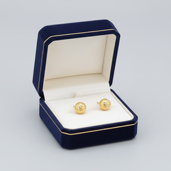 18K Yellow Gold Textured Dome Stud Earrings