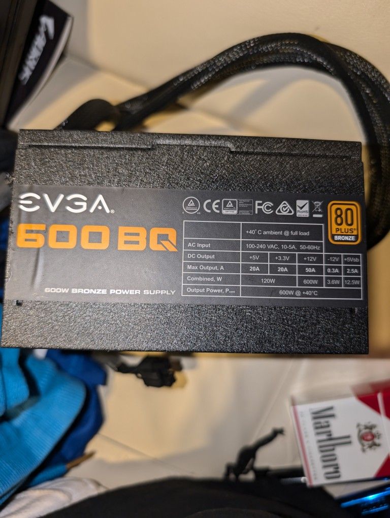 EVGA 600 BQ 80+ BRONZE 600W, Semi Modular FDB Fan Power Supply