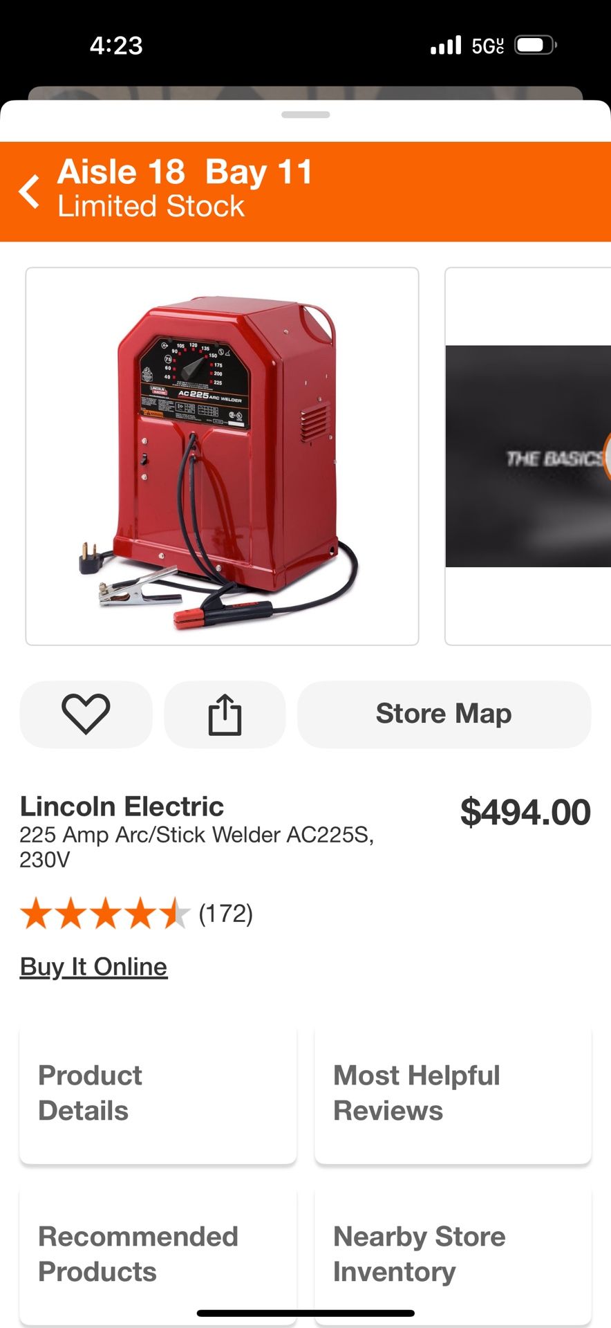 225 Amp Arc/Stick Welder AC225S, 230V 846