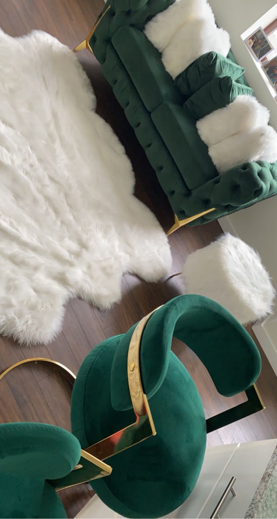 36” Upholstered Love Seat & Two Bar Chairs