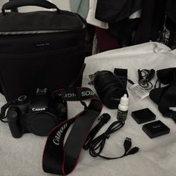 Canon Rebel T3 1100D with 18-135 Lens And Accessories.