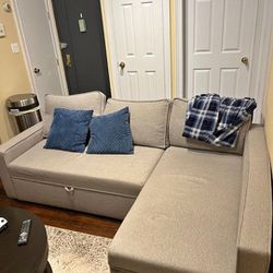 FREE DELIVERY! Like New Sectional Sofa With Pullout Bed And Storage