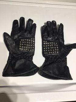 Men’s leather motorcycle gloves size medium