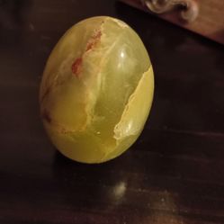 Vintage Green Stone Onyx Egg.