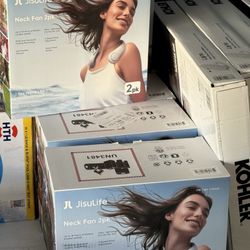 NEW! JISULIFE NECK FAN (2PACK) 5 ADJUSTABLE SPEEDS, LIGHTWEIGHT & ULTRA QUIET TECHNOLOGY