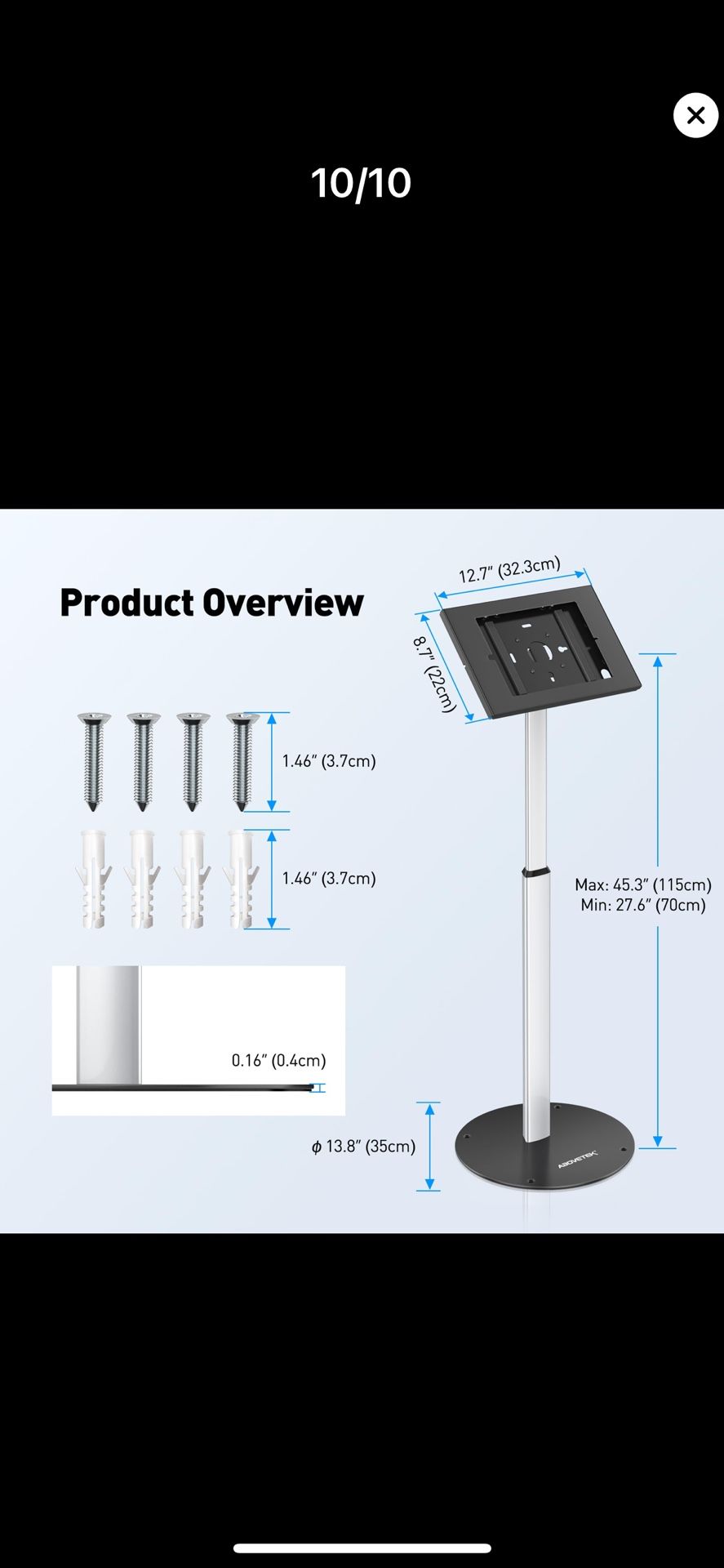 Anti Theft iPad Floor Stand
