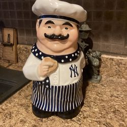 MLB NY YANKEES CHEF COOKIE JAR, 1st in a Series 2004, THE MEMORY COMPANY