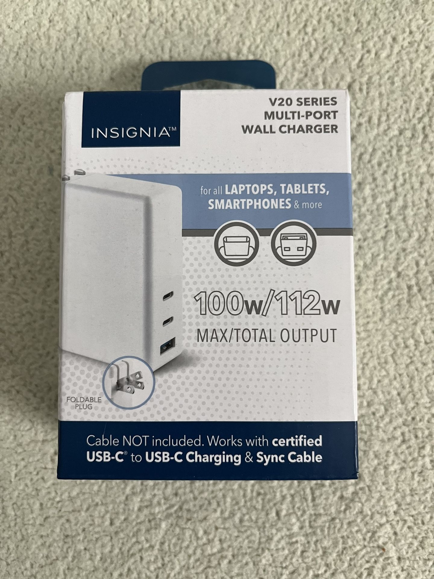 100w Multi-Port Wall Charger (USB-C and USB-A)