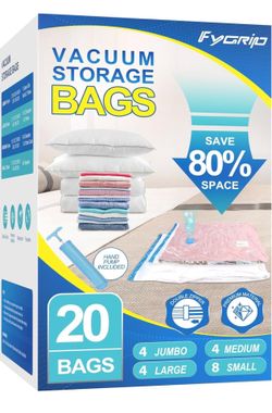 Vacuum storage bags with hand pump
