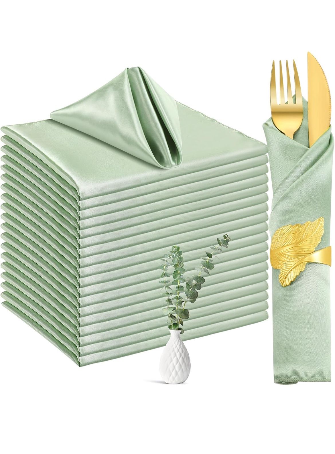 40 Pack Silky Satin Cloth Napkins 17 x 17 Inch Satin Napkins Bulk Washable Reusable Table Napkin Smooth Fabric Dinner Napkins for Halloween Fall Weddi