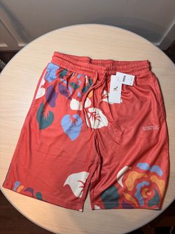 🕊️ NWT Staple Pigeon Mesh Shorts - Clay Floral/Abstract (Size M)