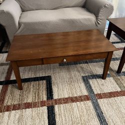 Coffee table & 2 End Tables . Maple Wood Color. Great Condition 