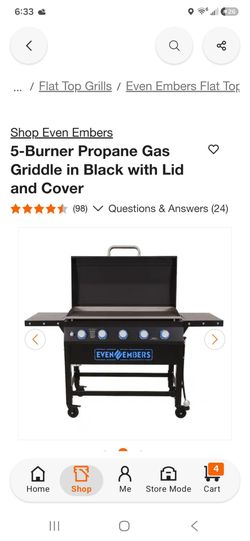 Ever Embbers 5-Burner Propane Gas Griddle with Lid & Cover Brand New (Price Is Firm)