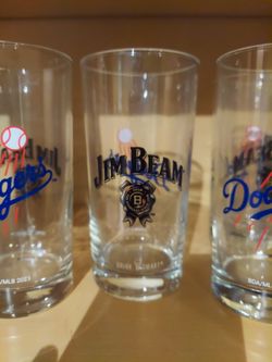 Jim bean dodger glass tumblers