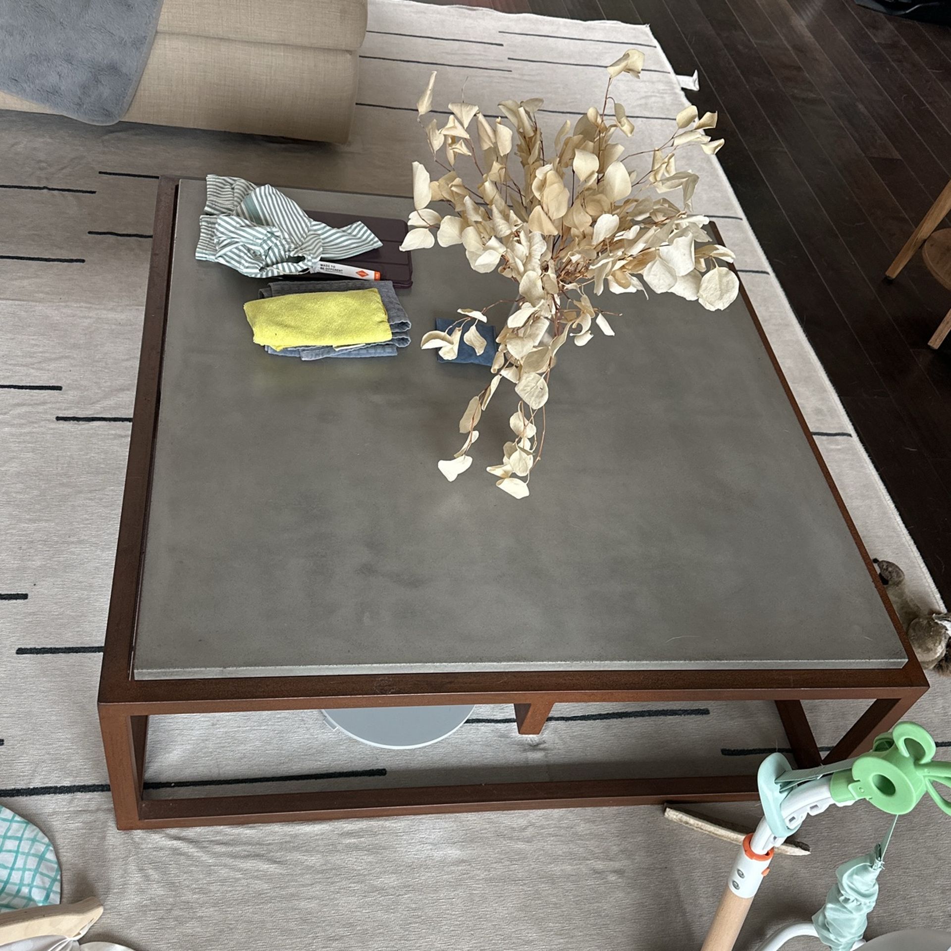 Steel Concrete Square Coffee Table 
