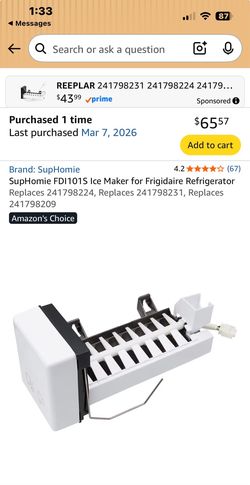 Refrigerator/freezer ice maker