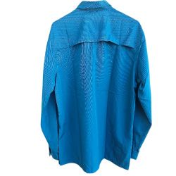 Eddie Bauer Men Fishing Shirt Size Tall Large Blue Dry Outdoor Sport Vented 