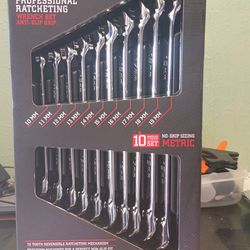 Icon Professional Ratcheting Wrench Set Anti-Slip Grip  10 Piece Set