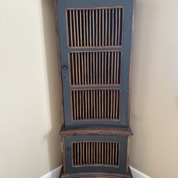 Unique, Vintage, Rustic, Wood Corner Cabinet with Shelves