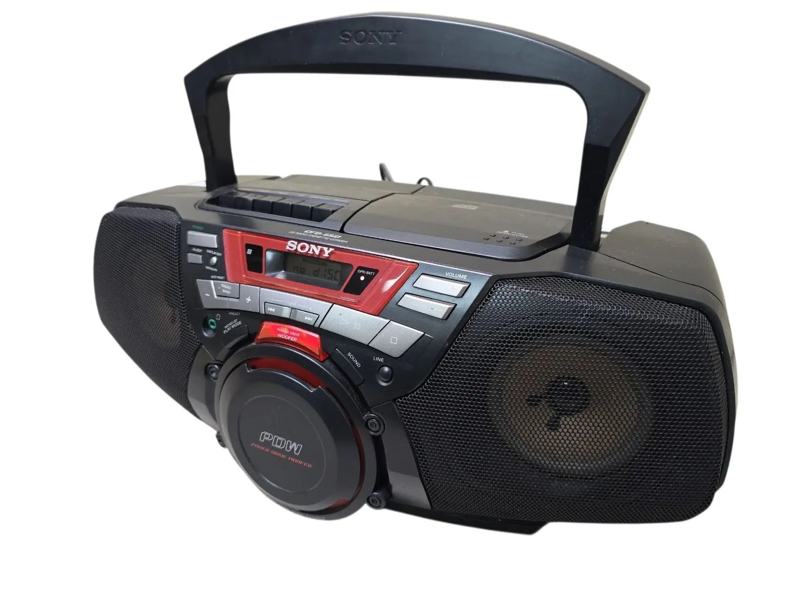 Sony CFD-G50 Portable Boombox CD Radio Cassette Player Woofer TESTED