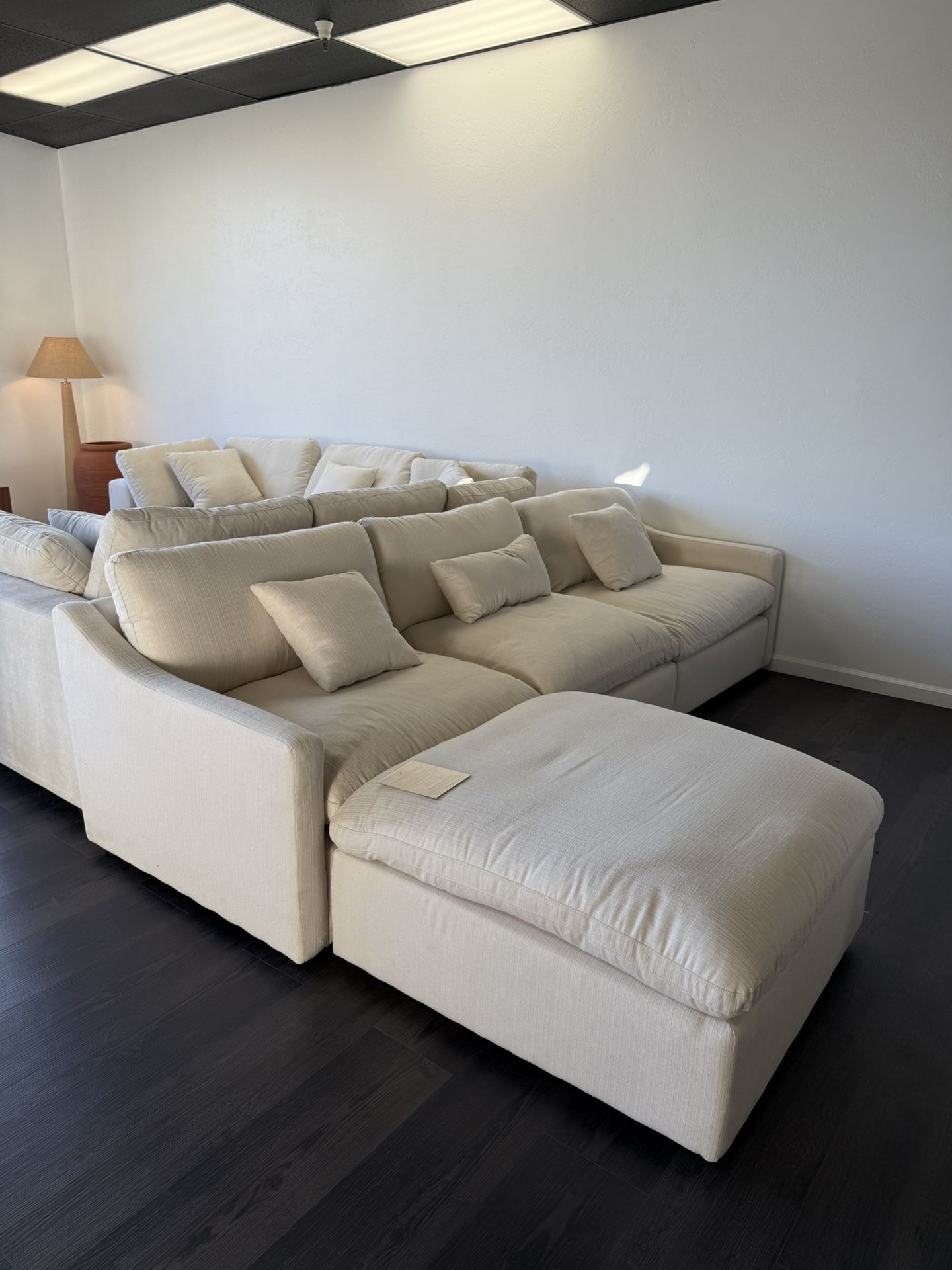 Cloud Slim Modular Sofa Chaise – 4-Seat Modern Sectional w/ Reversible Ottoman – NEW + Free Delivery