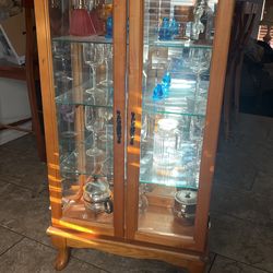 Curio Solid Wood With Light
