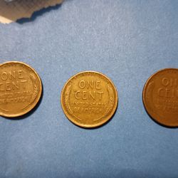 3 Wheat Penny ( 1941) (1942) (1944)