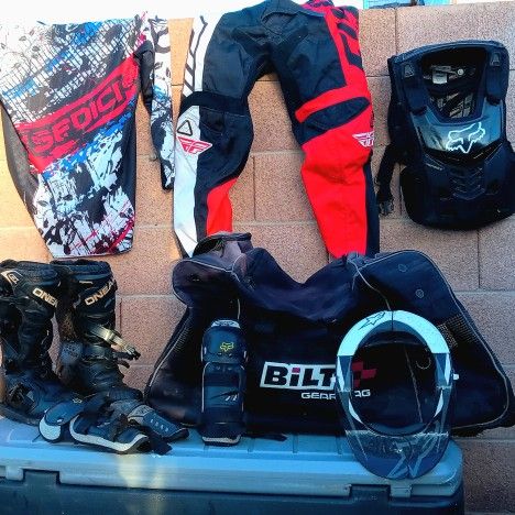 Vintage Axo FOX RACING Motorcycle Racing Motocross Dirt Bike Racing Kit: Axo Fox Racing