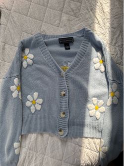 Light blue daisy cardigan