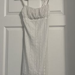 XS White Lace LA Hearts mini dress