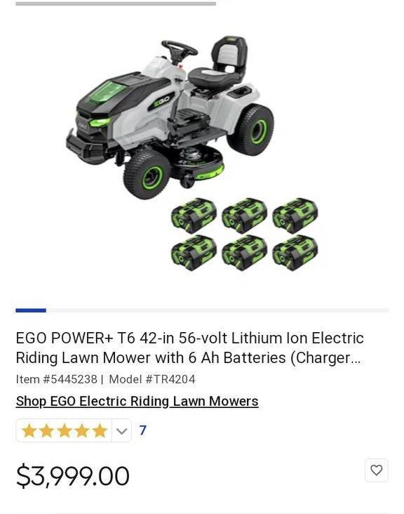 EGO POWER Electric Riding Lawn Mower