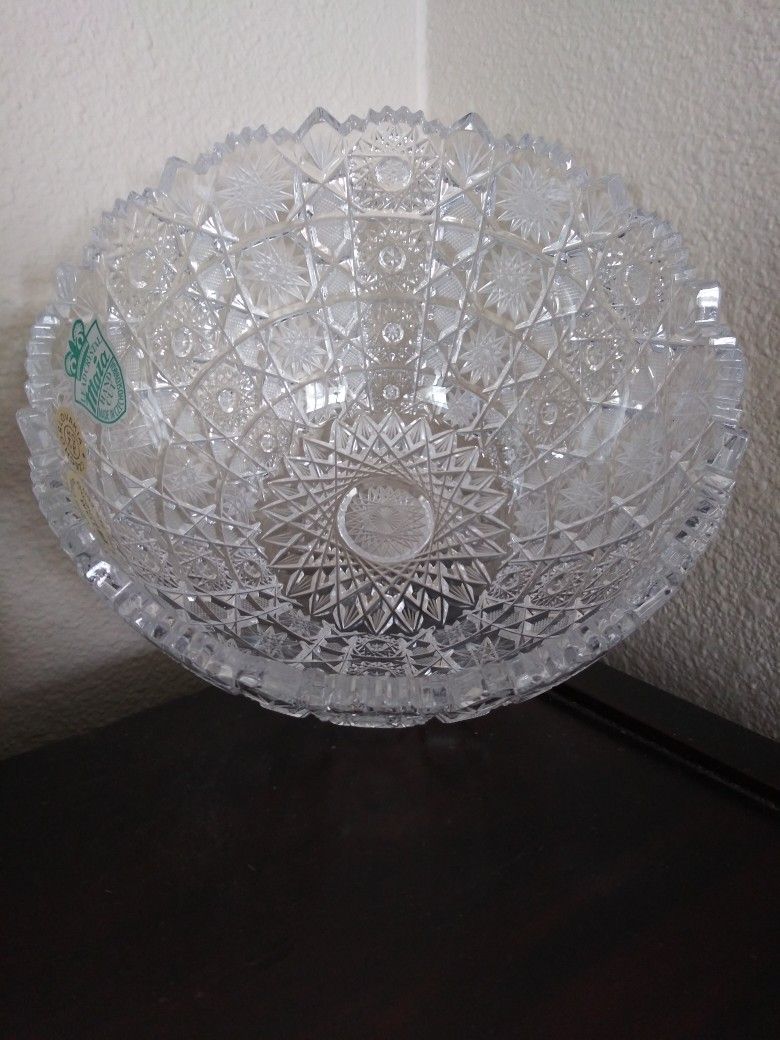 Bohemian CRYSTAL Bowl Vintage 80's
