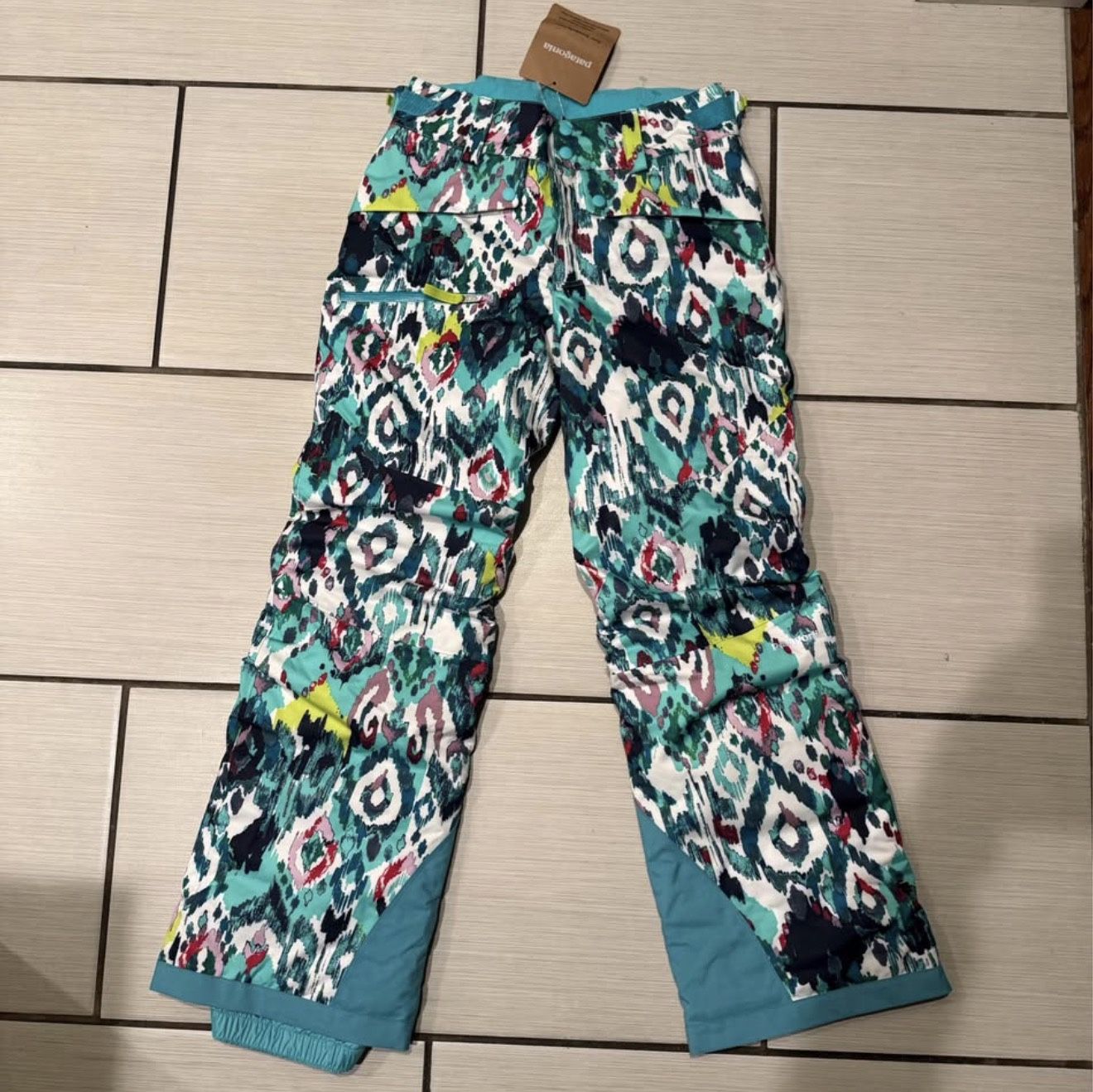 Girls Colorful Patagonia Snowbelle Snowboarding Pants New! Size Large (14)