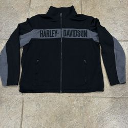 Harley Davidson Mens Big Logo With Fleece Jacket Embroidered Size XL