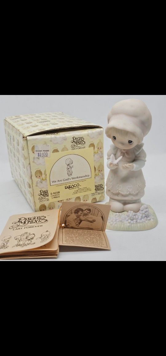 Precious Moments WE ARE GOD’S WORKMANSHIP Porcelain Figurine E-9258 Butterfly
Excellent Pre-owned condition, no flaws, mint condition as it was kep