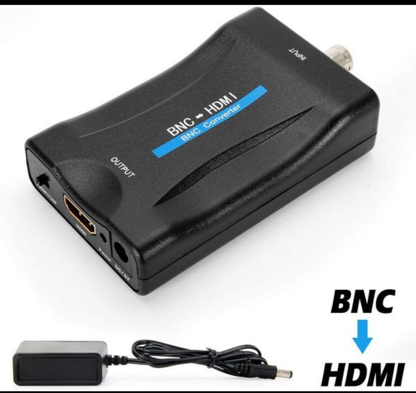 MakeTheOne BNC Female to HDMI Video Converter Adapter Box for Security Camera CCTV Monitor with 720P / 1080P HD Output Switch