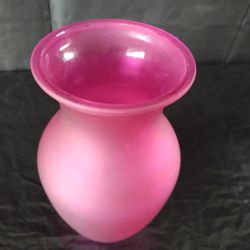 Bright Pink Frosted Flower Vase