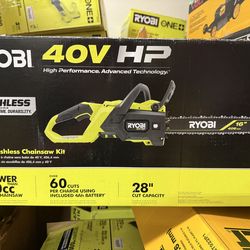 Ryobi 16 inch chainsaw 40 V HP