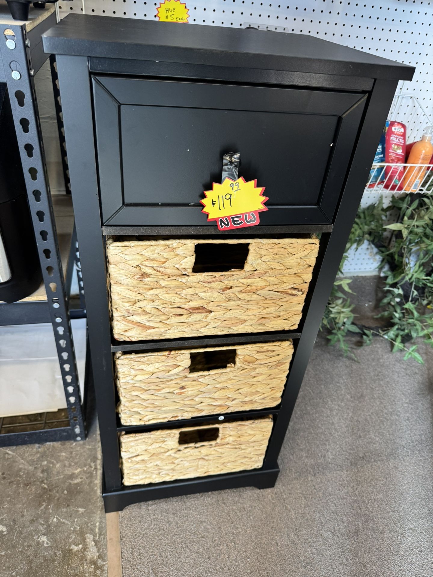 Storage Cabinet With Woven Baskets New Fully Assembled