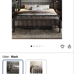 🛏️ King Metal Platform Bed Frame – OPEN BOX (NEW)